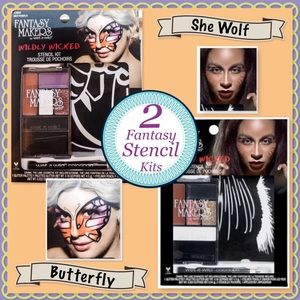 🆕 2 Fantasy Makeup Stencil Kits BNWT!
